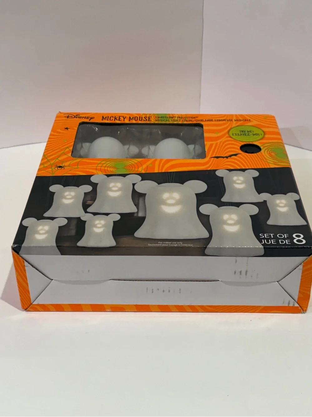 Disney Mickey Mouse Ghost Projection Light String w Music- NIB